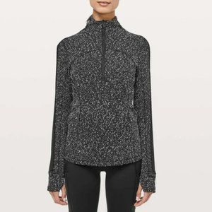 Lululemon Run Briskly 1/2 Zip Pullover - Jacquard Black